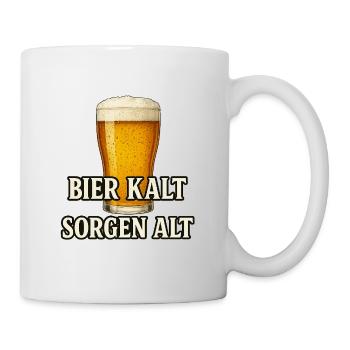 Kühles Bier Zitat Design - Tasse - Weiß - Rechts
