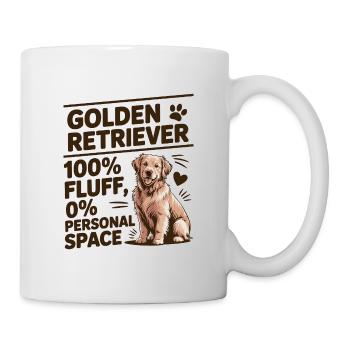 Golden Retriever 100% Flausch Lustiges Hundedesign - Tasse - Weiß - Rechts