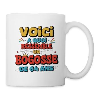Humor und 64. Geburtstagsfeier - Tasse - Weiß - Rechts