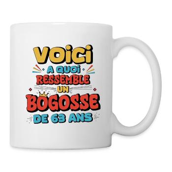 Humor and Sagacity at 63 Years Old - Mug - white - Right