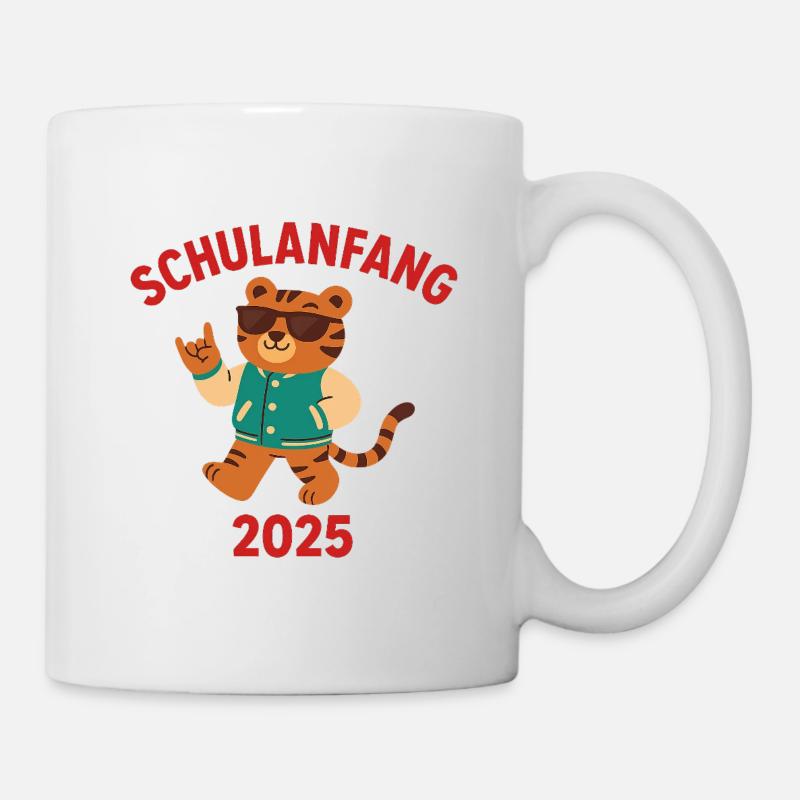 Schulanfang 2025 Tiger - Tasse - Weiß