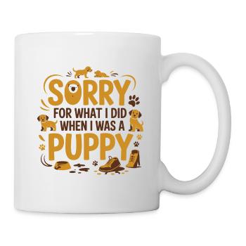 Funny Dog Owner Puppy Apology Humor  - Mug - white - Right