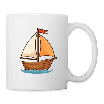 Maritime Sailing Ship Watercolor Design - Mug - white - Right
