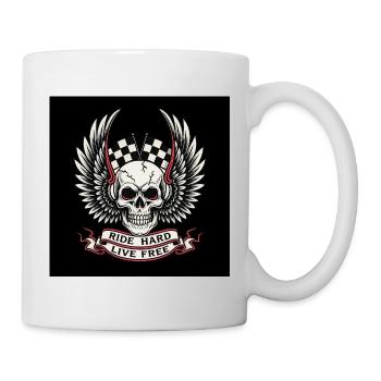 Conception de crâne gratuite en direct - Mug blanc - blanc - Droite