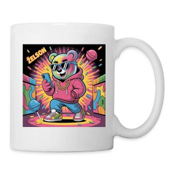 Illustration de rappeur ours coloré - Mug blanc - blanc - Droite