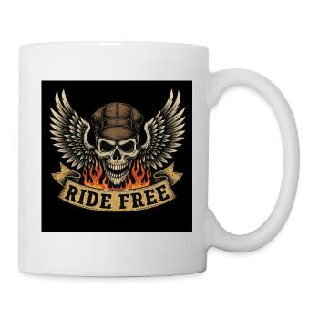 Conception de crâne de motard - Mug blanc - blanc - Droite
