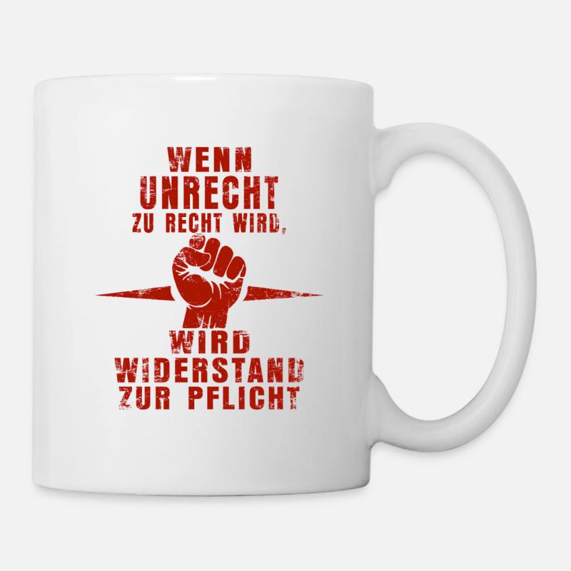 Rebellisches Rot – Widerstand im Grunge-Stil - Tasse - Weiß