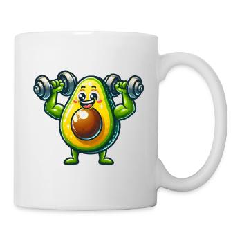 Fitness-Enthusiast mit Avocado-Motiv - Tasse - Weiß - Rechts