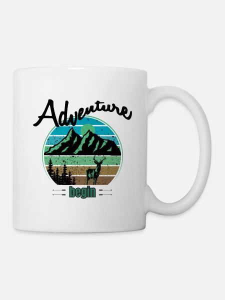 Mountains and deer wilderness - Mug - white