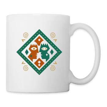 Stammesgesichter Kunst - Tasse - Weiß - Rechts