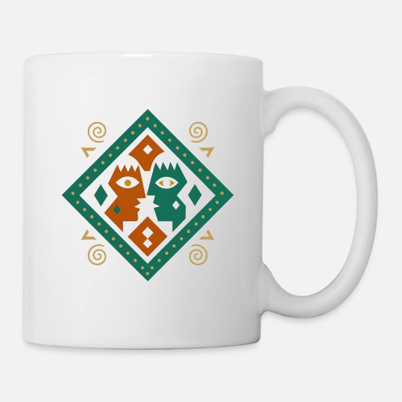 Tribal Faces Art - Mug blanc - blanc