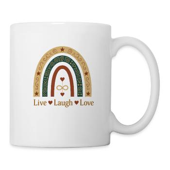 Live Laugh Love Boho Rainbow - Mug blanc - blanc - Droite
