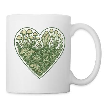 Mushroom Heart Botanical Illustration - Mug - white - Right
