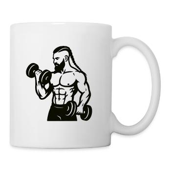 Muscle strength during dumbbell training #nordicwarrior - Mug - white - Right