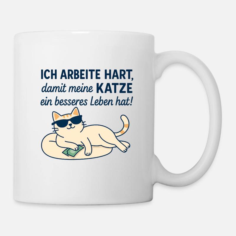 Illustration de chat motivante avec humour - Mug blanc - blanc