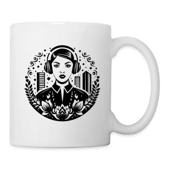 Urban Frau Kopfhörer Lotus Skyline Rock Techno - Tasse - Weiß - Rechts