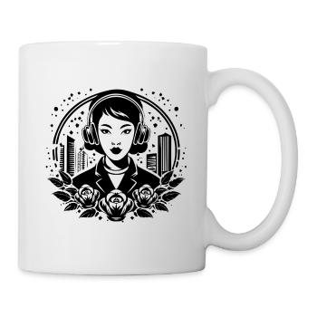 Musikliebhaberin Rhythmus – Frau, Kopfhörer  - Tasse - Weiß - Rechts