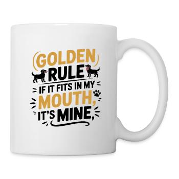 Golden Retriever Mouth Rule Humor  - Mug - white - Right