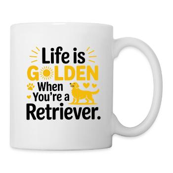 Funny Golden Retriever Life Is Golden - Mug - white - Right