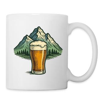 Bierglas mit Bergsilhouette - Tasse - Weiß - Rechts
