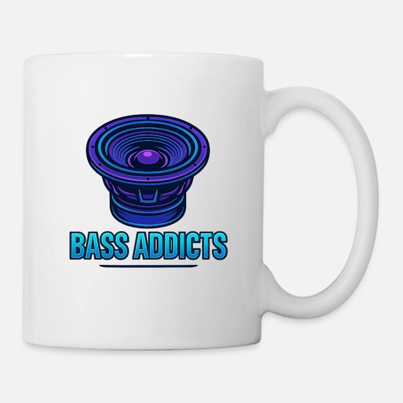 Bass Addicts Neon Subwoofer Design - Mug - white