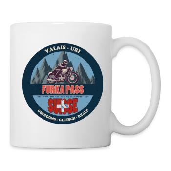 Col de la Furka Conception de motos de montagne - Mug blanc - blanc - Droite