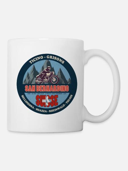 San Bernardino Pass, Tessin, Graubünden, Schweiz - Tasse - Weiß