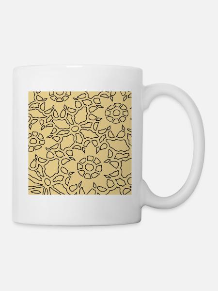 Geometric floral pattern for embroidery fabrics - Mug - white