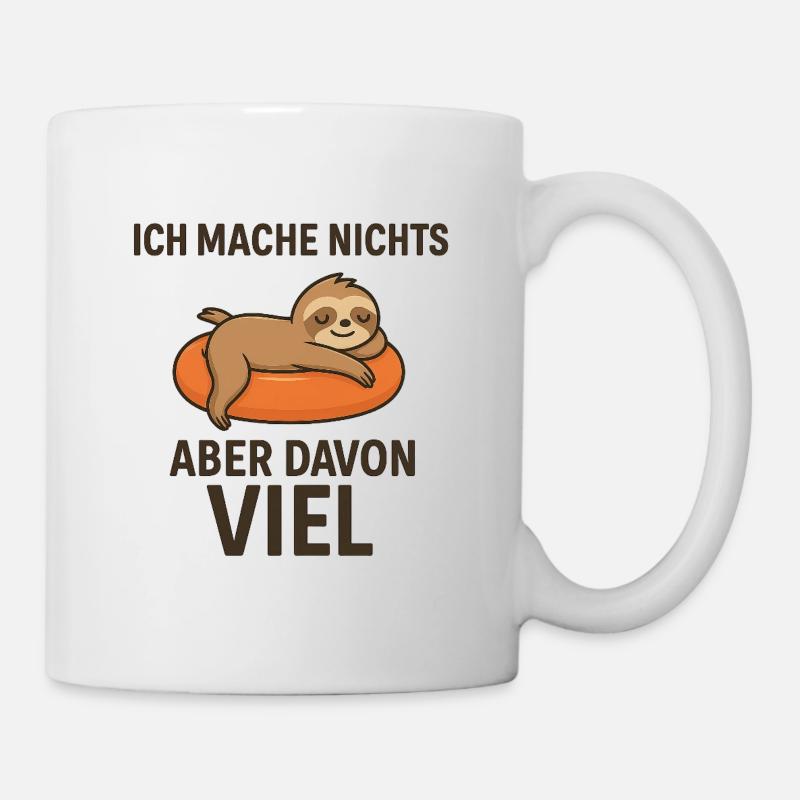 Leger schläft auf Orangenschwamm - Tasse - Weiß
