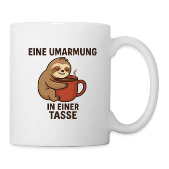 Cute sloth with coffee cup - Mug - white - Right