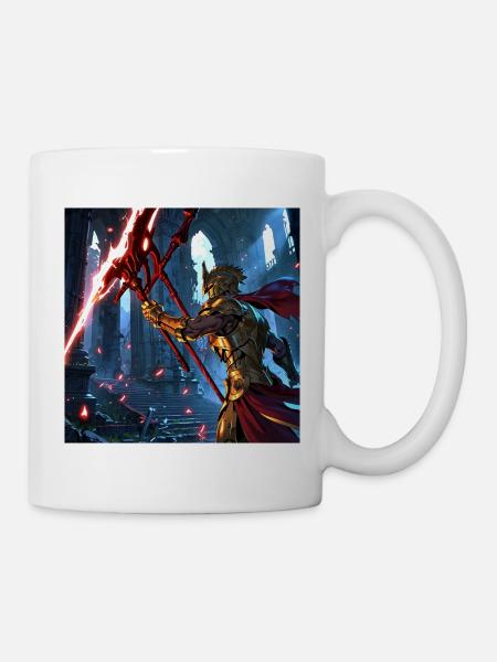 Guerrier mythique en combat épique - Mug blanc - blanc