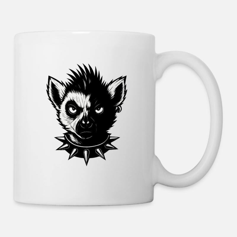 Punk-Lemur - Tasse - Weiß