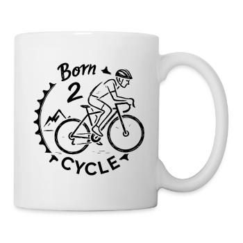 Born 2 Ride Fahrrad Rennrad MTB  - Tasse - Weiß - Rechts