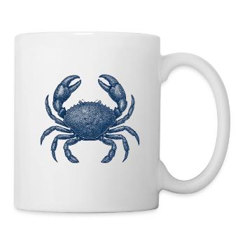 Illustration détaillée du crabe bleu - Mug blanc - blanc - Droite