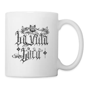 Texte gothique rétro avec motif de clown - Mug blanc - blanc - Droite