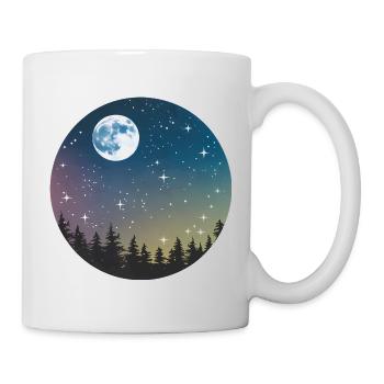 Himmlisches Nachtwaldmuster - Tasse - Weiß - Rechts
