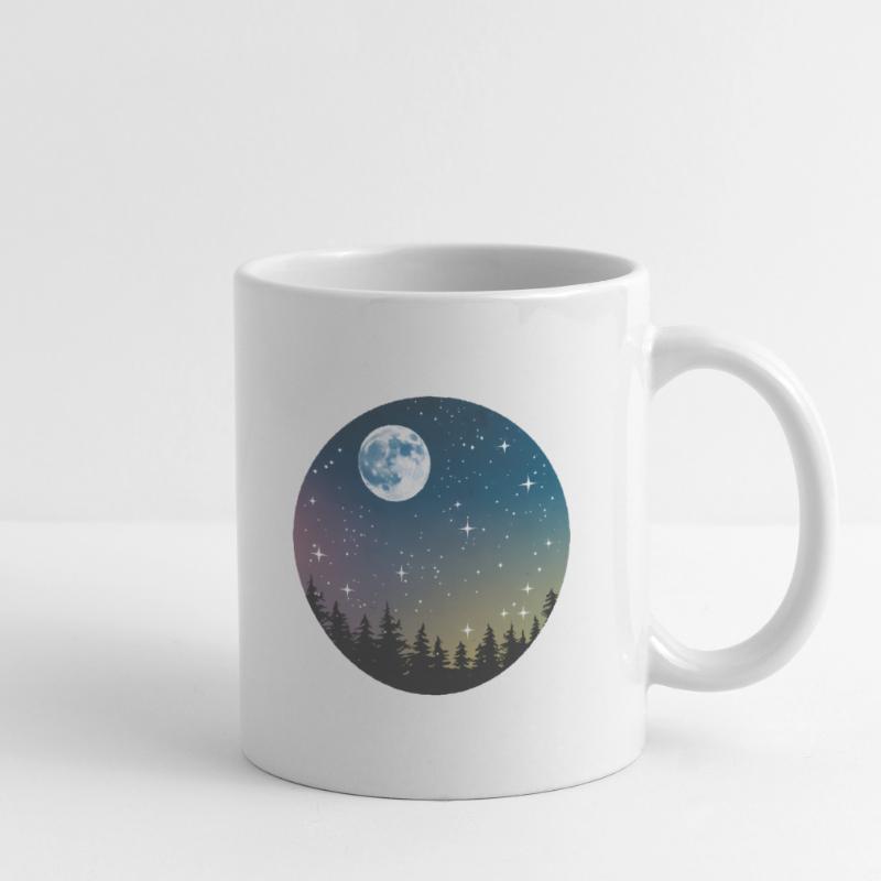 Celestial Night Forest Pattern Mug