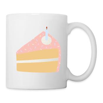 Festive Birthday Cake Illustration - Mug - white - Right