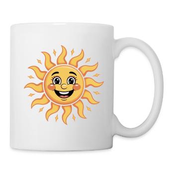 Illustration de ciel de soleil joyeux - Mug blanc - blanc - Droite