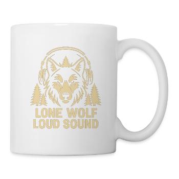 Einsamer Wolf mit Kopfhörer und Natur - Tasse - Weiß - Rechts