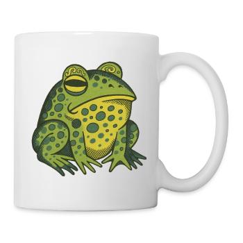 Whimsical Green Frog Illustration - Mug - white - Right
