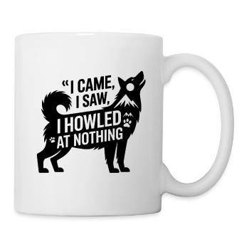 Je suis venu, j'ai vu, j'ai hurlé, drôle de chien - Mug blanc - blanc - Droite