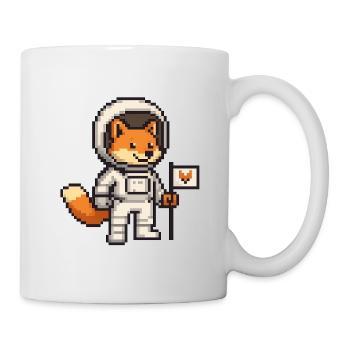 Renard pixel art en costume d’astronaute - Mug blanc - blanc - Droite