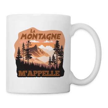 La montagne m’appelle Cadeau Nature et Randonnée - Mug blanc - blanc - Droite