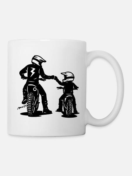 Motocross père et fils - Mug blanc - blanc