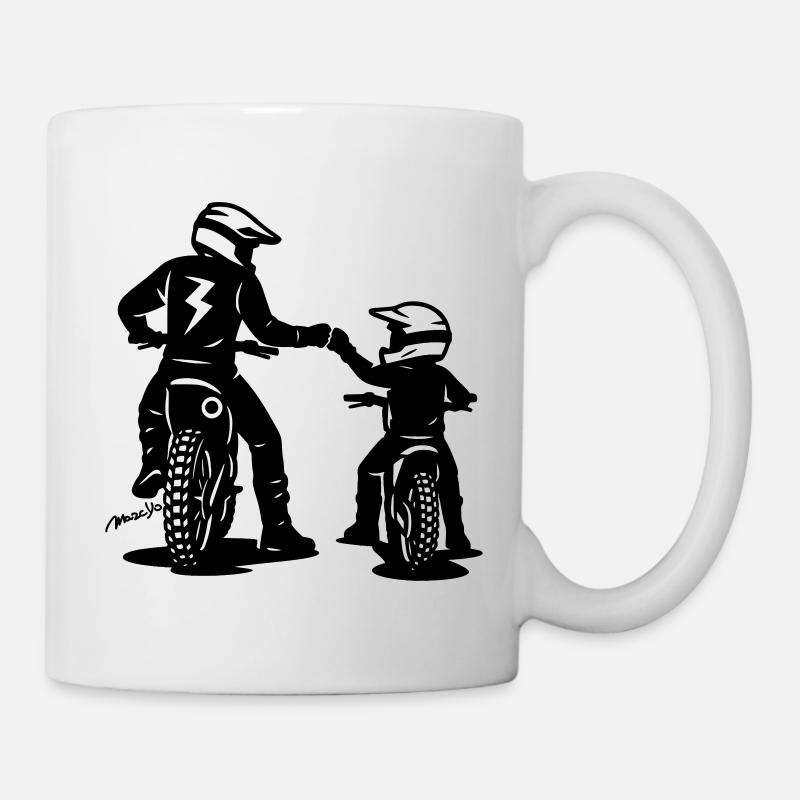 Motocross Vater und Sohn - Tasse - Weiß