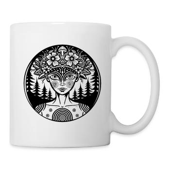 Mystical Forest Spirit Illustration - Mug blanc - blanc - Droite