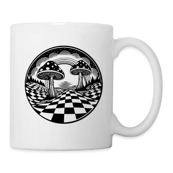 Psychedelische Pilz-Landschaftsgestaltung - Tasse - Weiß - Rechts