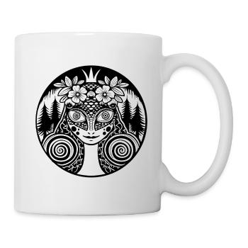 Mystischer Wald Mandala Illustration - Tasse - Weiß - Rechts