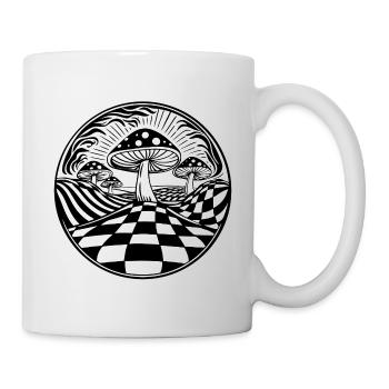 Trippige Psychedelische Pilzszene - Tasse - Weiß - Rechts